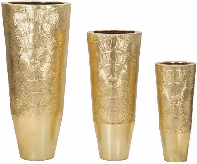 Set di Vasi Dorati Tris cm diam 50,8X114,9-40X92,7-29,8X70,5 - GOLDELY TRIS