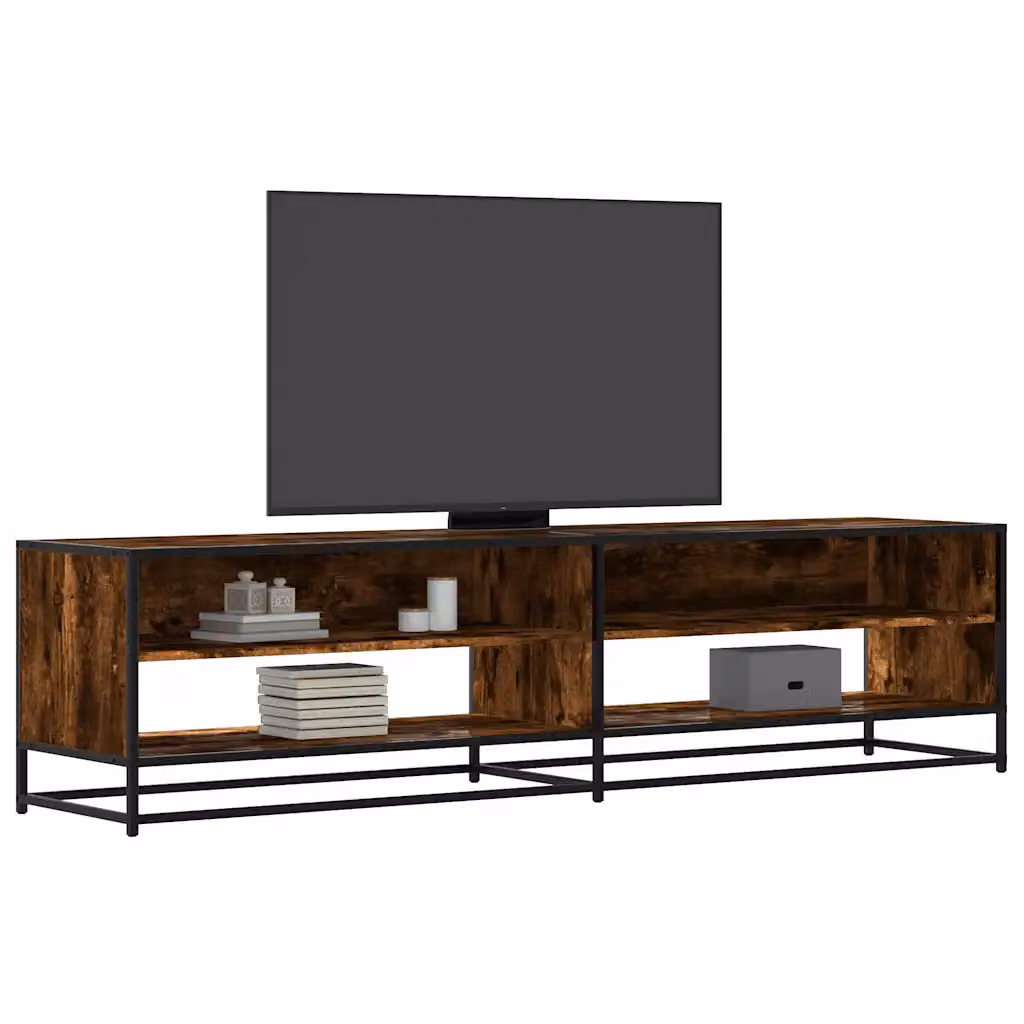 vidaXL Mobile Porta TV in Stile Industrial, Rovere Fumo e Metallo, L 180,5 x P 40 x H 46 cm
