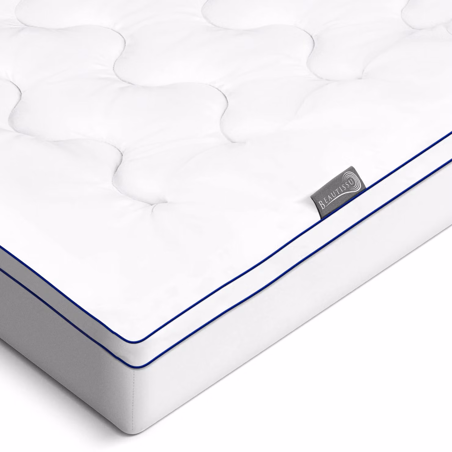 Topper per materasso, dimensioni 180x200 cm, 3 cm di spessore, in poliestere, lavabile e antiscivolo