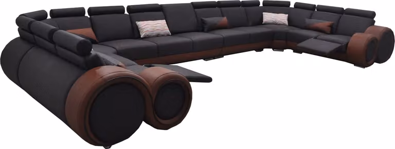 XXL Couch Big Eck Sofa Leder Eck Garnitur Ecke Landschaft Polster Wohn U-Form
