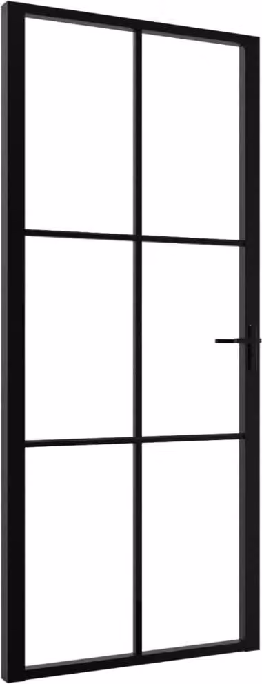 Porta da Interno ESG Vetro e Alluminio 93x201,5 cm Nera