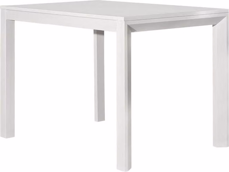 Milani Home - tavolo da pranzo allungabile 110-160 x 70 cm, bianco, legno laminato frassinato