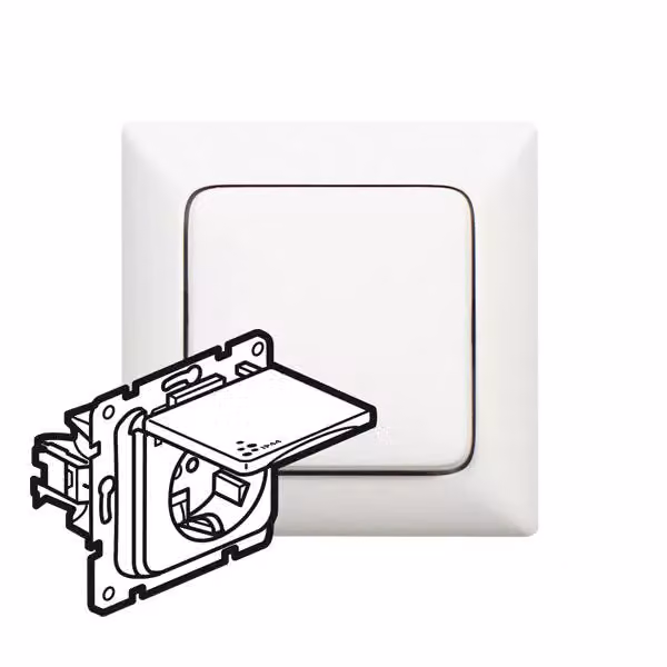 Presa di corrente Legrand Creo (SK) erh. Protezione contro i rischi di contatto Coperchio incernierato a prova di umidità ultra bianco Pro21 776708