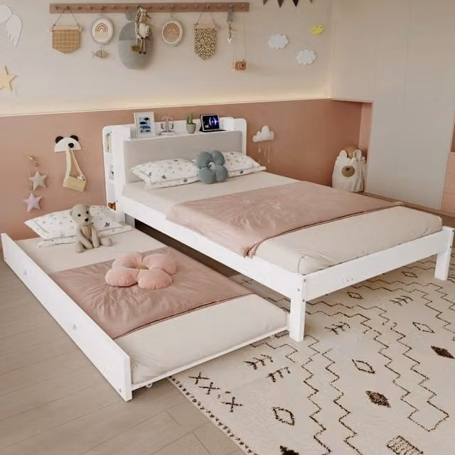 letto in legno bianco 120x200 cm
