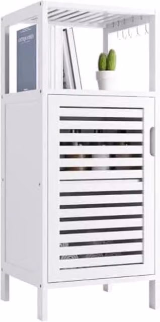 Cassettiere con Porte - Cassetto con Sostegni a Piedi - Bianco