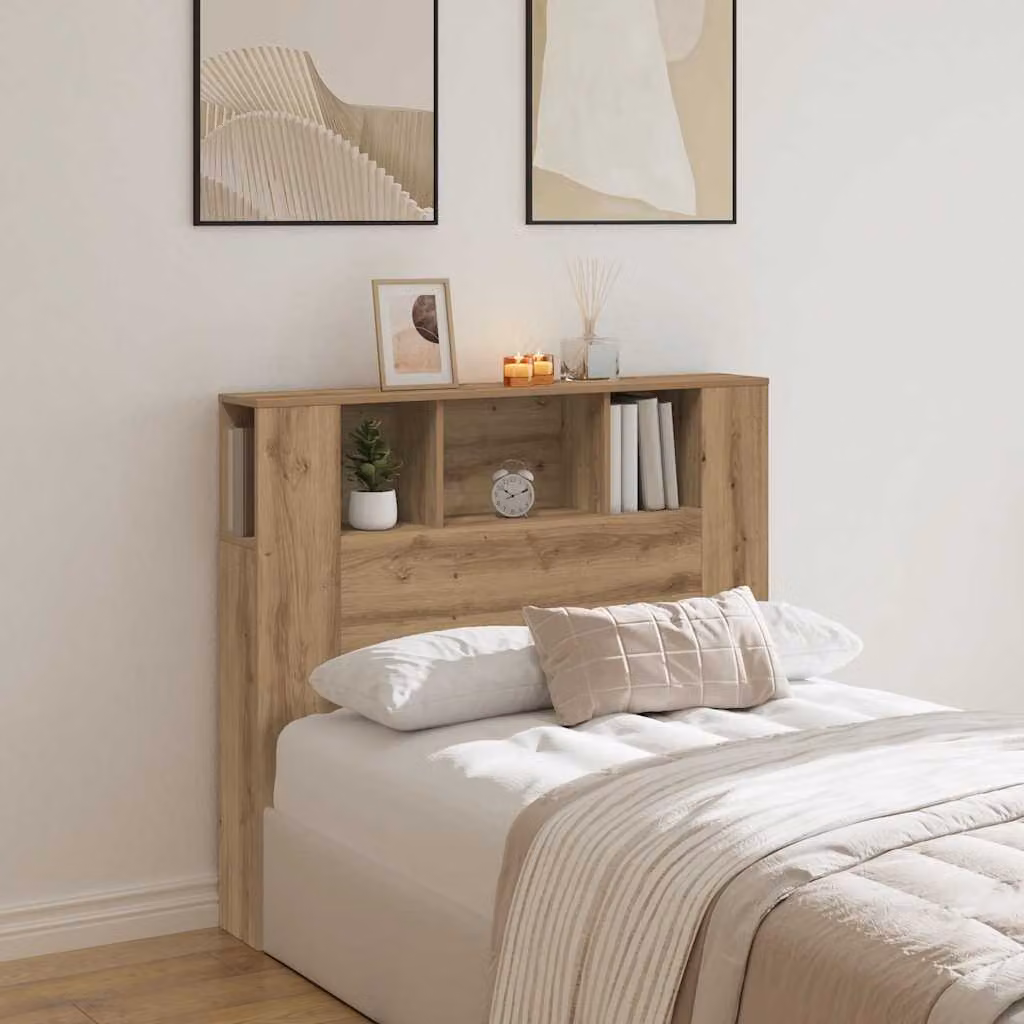 Testiera con Contenitore e Ripiani Integrati vidaXL in Legno Multistrato Marrone, L 120 x P 19 x H 104,5 cm