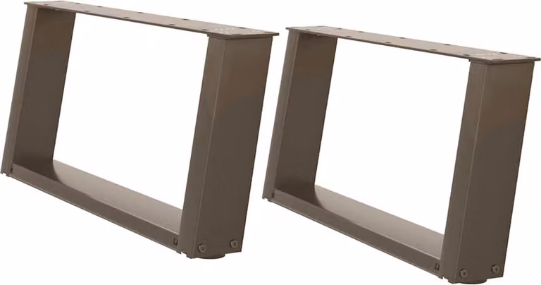 Gambe per Tavolino da Caffè a Forma di U 2 pz Acciaio Naturale 60x(30-31) cm Acciaio