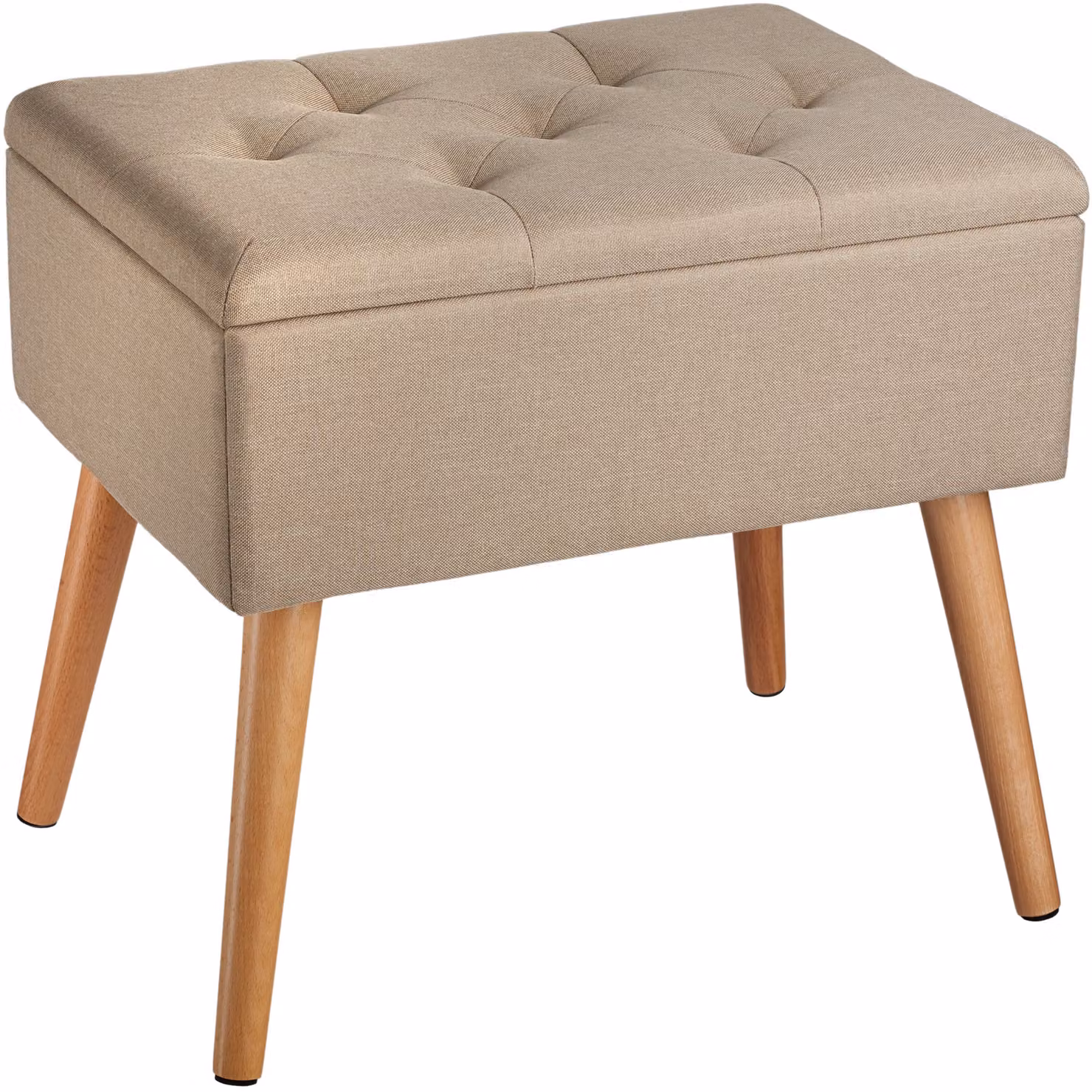 Panchina Ranya tectake colore sabbia con struttura in legno e seduta in tessuto – 2