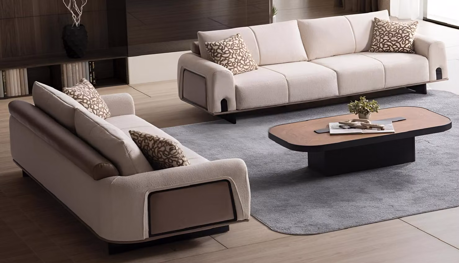 Elegante Wohnzimmer Sofagarnitur Polstercouch Designer Sessel 2tlg