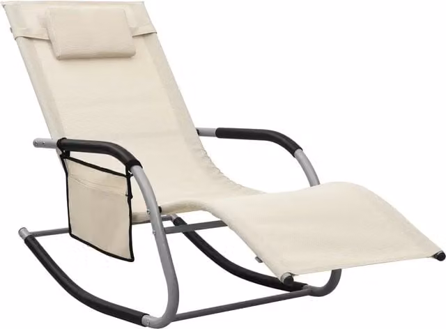 Lettini PrendiLettino sole | Sdraio da giardino | Lettino da sole in Textilene 2 pz Crema e Grigio
