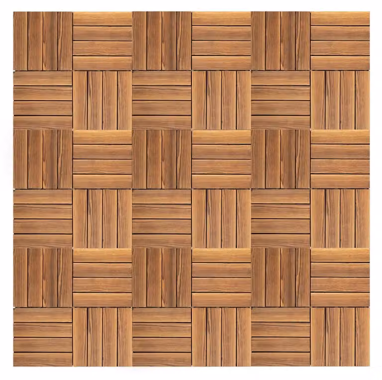 Piastrelle per pavimenti multistrato, struttura in legno resistente, facile installazione, colore marrone