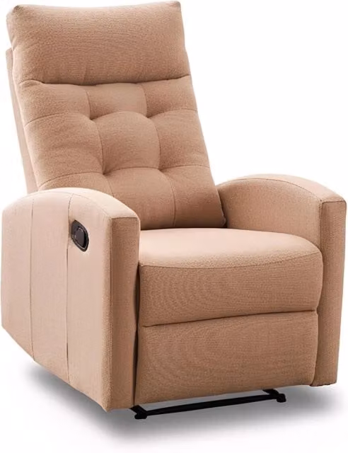 Marvin Poltrona Relax Reclinabile Manuale con Poggiapiedi Solena, Schienale Regolabile Seduta Ergonomica in Tessut Beige