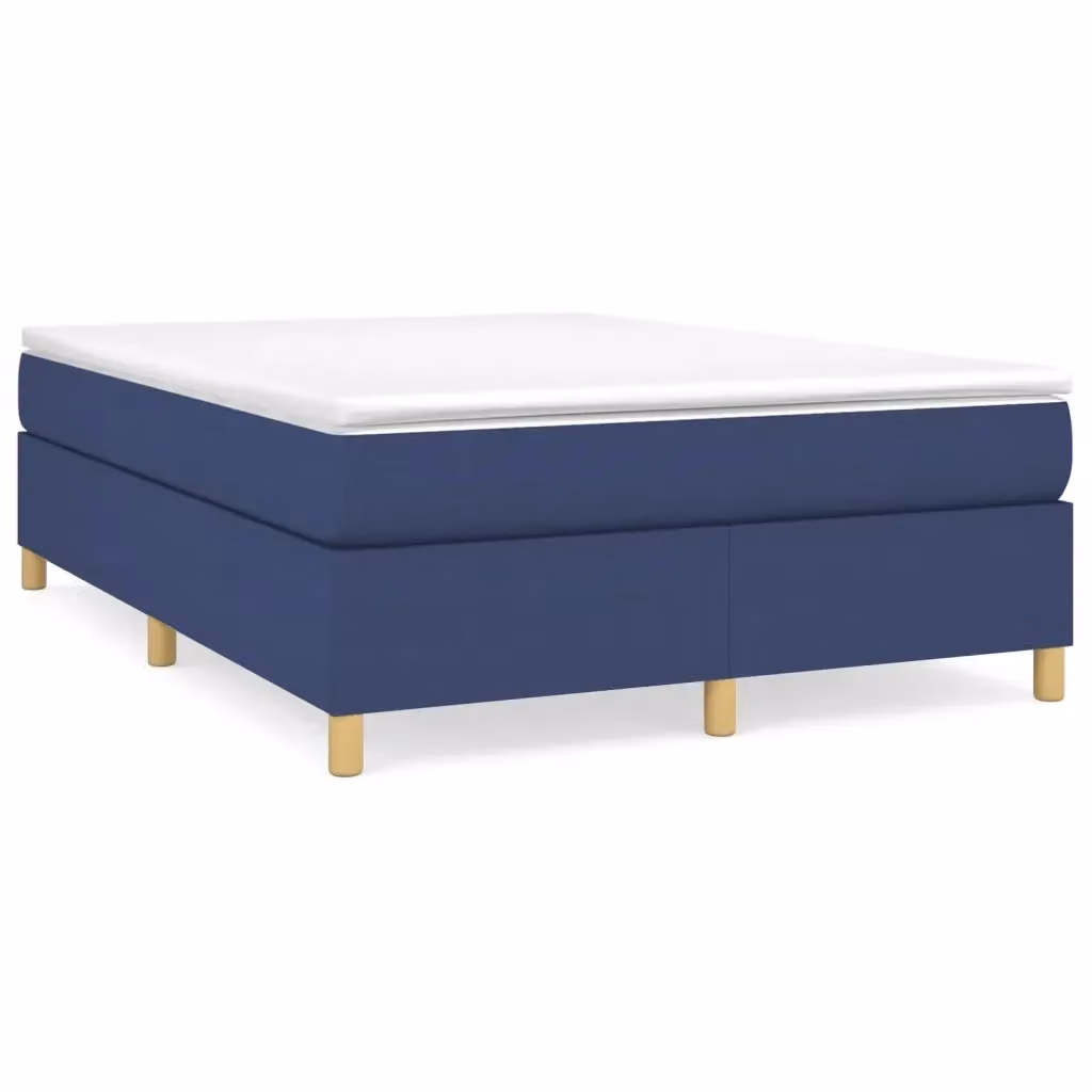 Struttura Letto a Rete a Molle Giroletto Blu in Tessuto L 140 x P 190 cm – 2