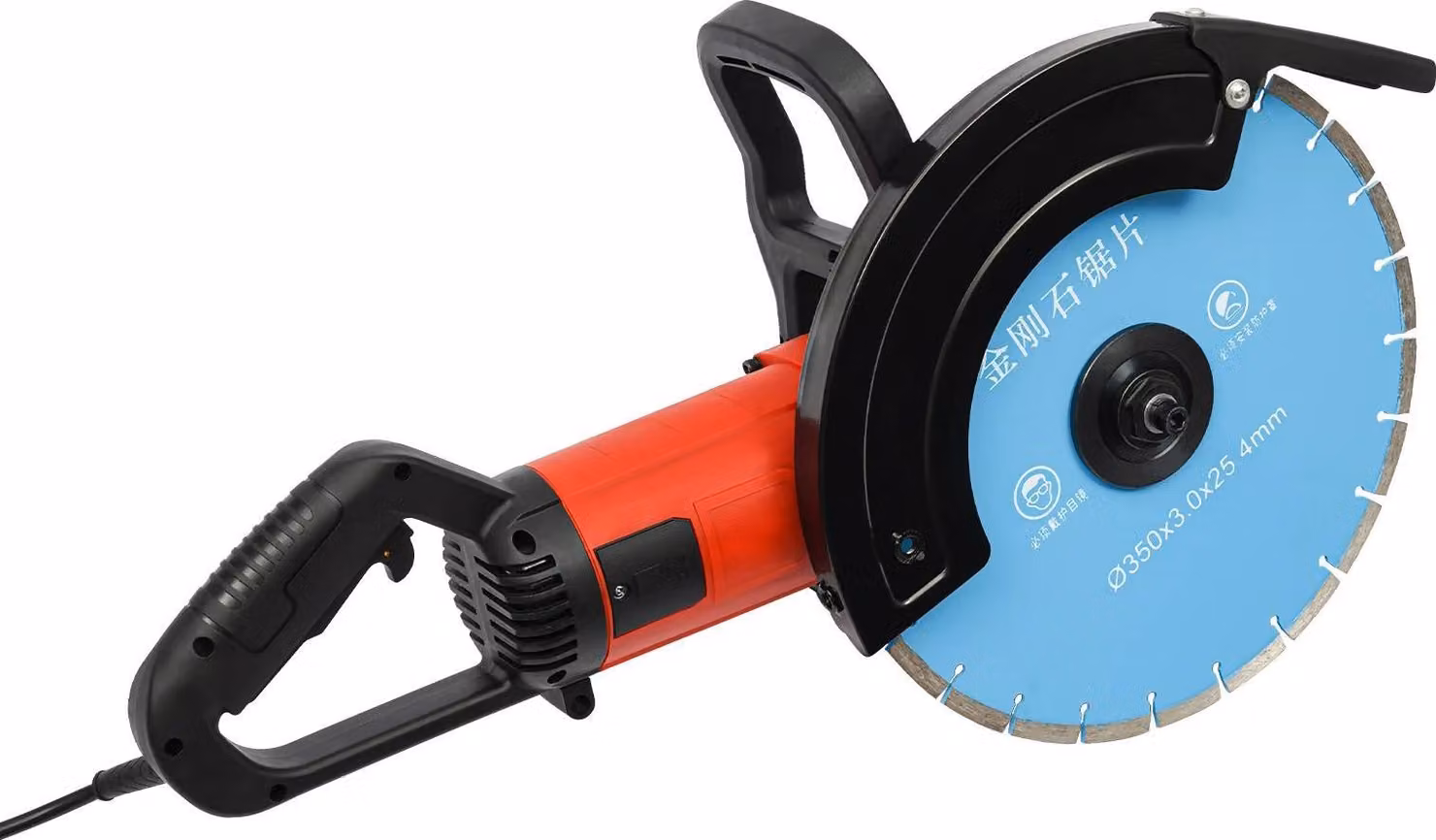 Scalpellatrice elettrica per muri - cemento/mattoni - 3500 W - disco da 350 mm - profondità di taglio 140 mm - 3300 giri/min - tubo dell'acqua da 5 m - UE 220 V - Braun