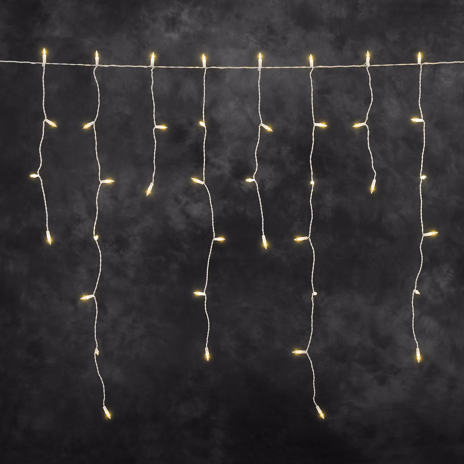Konstsmide - Barriera luminosa a LED per pioggia di ghiaccio, 400 diodi color ambra, trasformatore 31V_esterno, cavo bianco - 2762-802