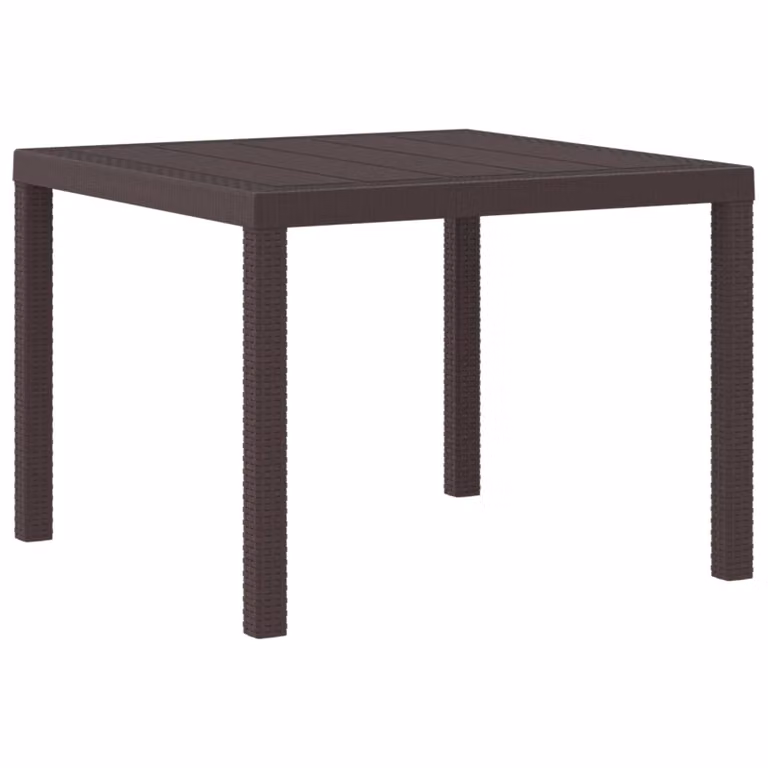 Tavolo da giardino moderno vidaXL in polyrattan marrone L 100 x P 100 x H 73 cm