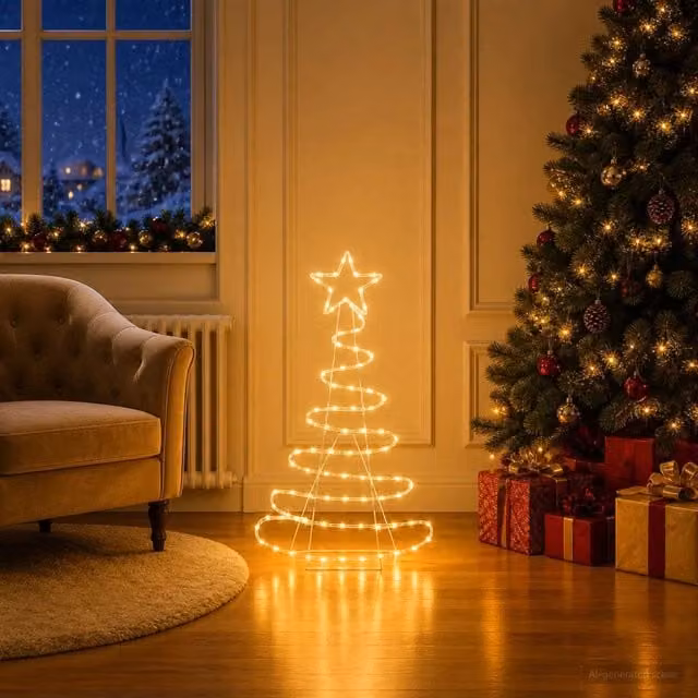 Sagoma albero di Natale LED LOVIISA 100 LED Bianco caldo 42053444