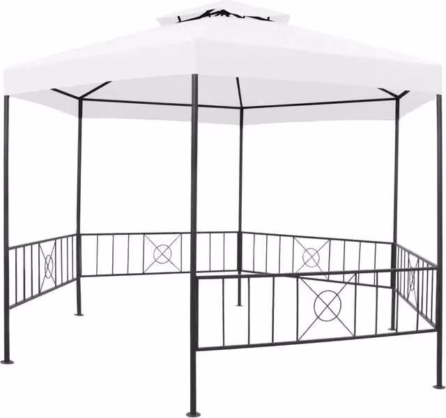 Gazebo da giardino vidaXL bianco L: 323 cm, P: 275 cm, H: 265 cm