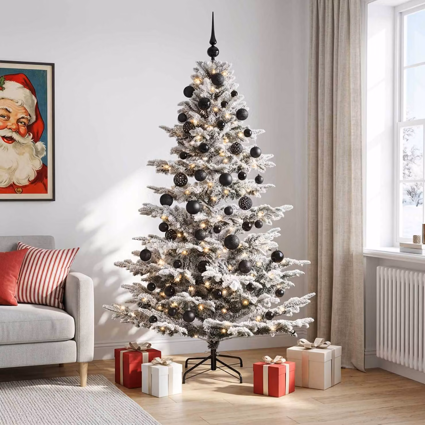 vidaXL Albero di Natale artificiale con palline 240 cm 300 LED
