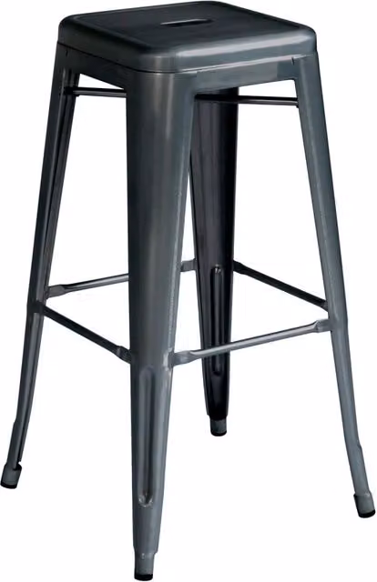 Sgabello Impilabile Lamiera 4 Pz Colore: Silver