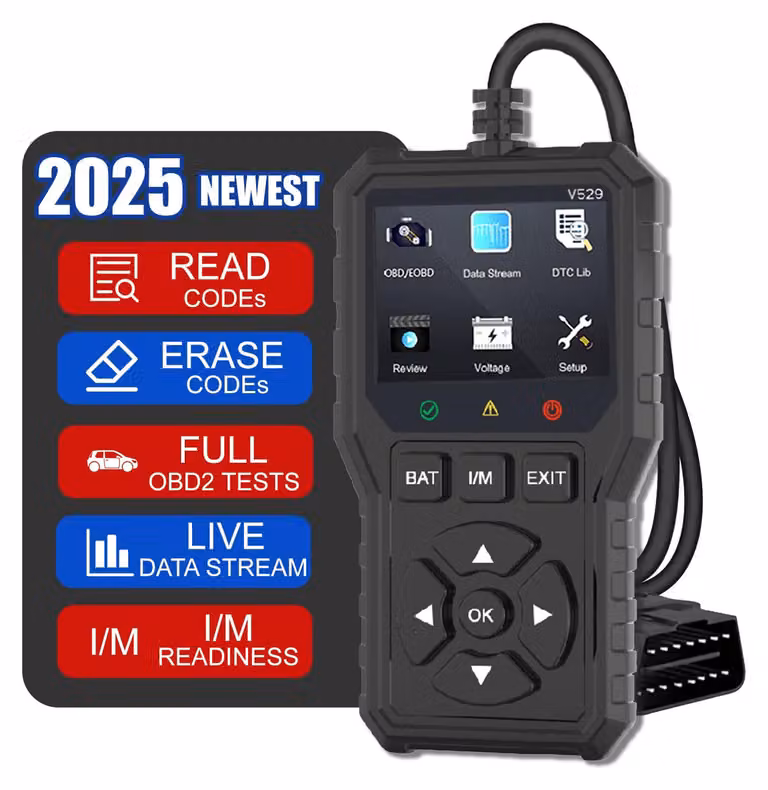 Strumento diagnostico OBD2 - Universale, con tutte le funzioni OBDII e rilevamento della tensione
