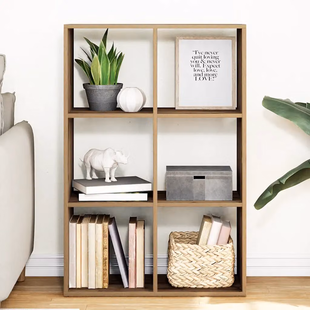 Libreria Divisorio Moderna vidaXL in MDF Marrone L: 69,5 cm, P: 29 cm, H: 103,5 cm