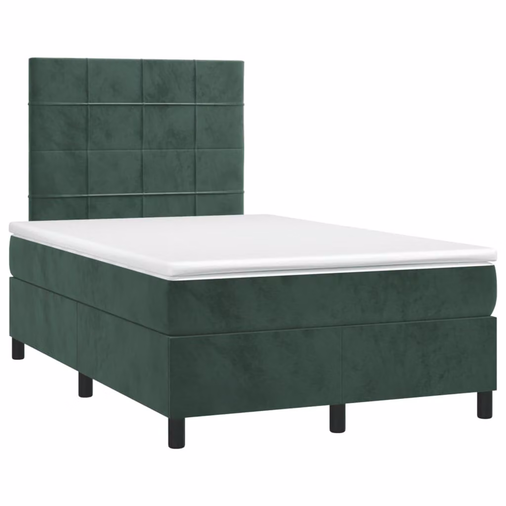 Maison Exclusive - Letto boxspring con materasso verde scuro 120x190 cm velluto