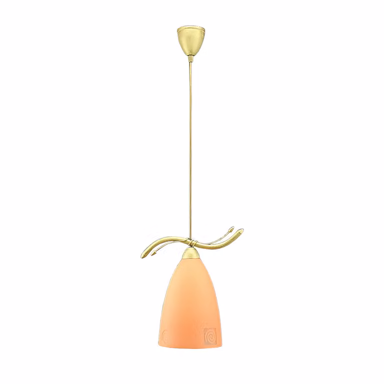 Lampada a sospensione ROTO 1xE27/40W, oro/vetro arancione L: 300, H: 1100, dimmerabile