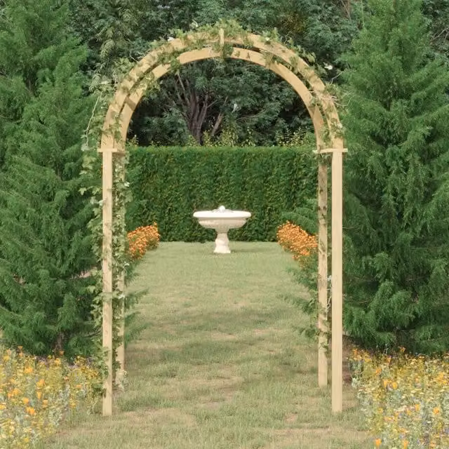 Arco da giardino ornamentale vidaXL in legno verde e beige L: 141 cm, P: 97 cm, H: 243 cm