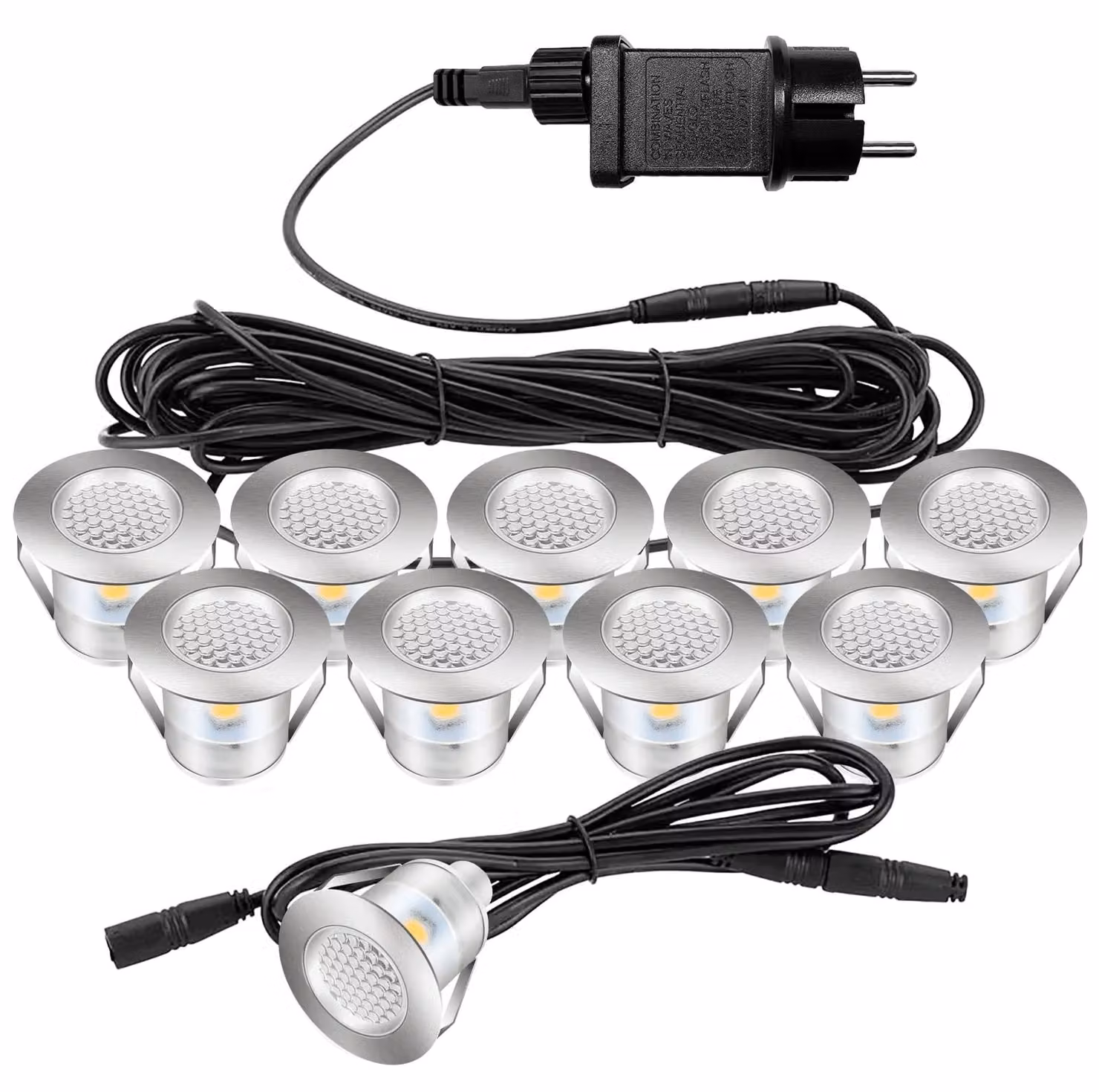 Fari a LED da incasso per esterni, 10 pezzi, luce bianco caldo, grado di protezione IP67 (impermeabili)
