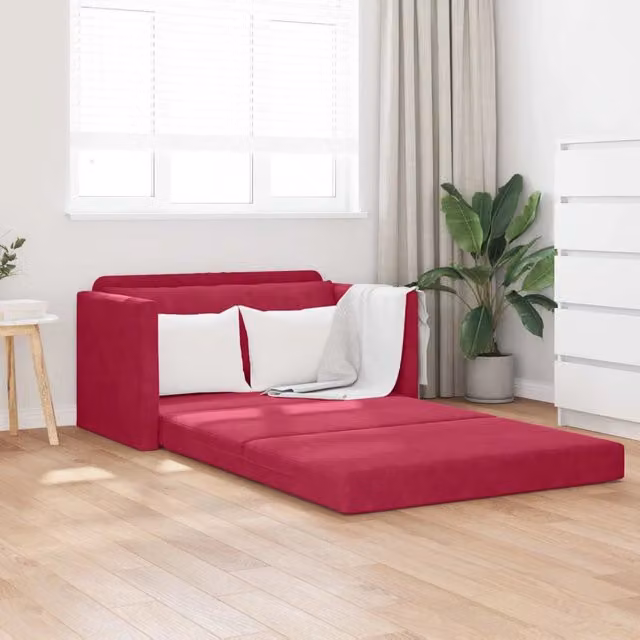 Divano letto Rosso Vino 124 x 71 x 78 cm Velluto 4106705