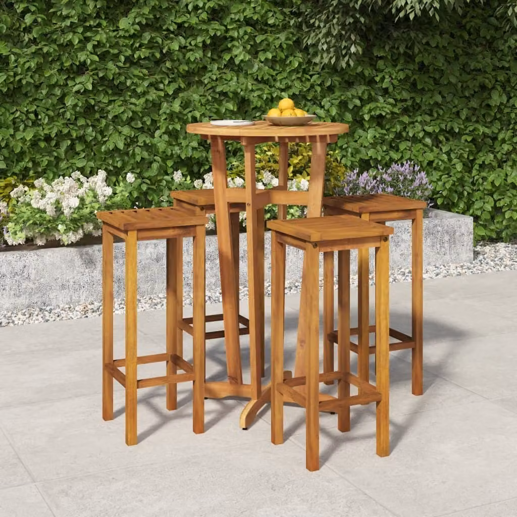 Maison Exclusive - Set da Bar da Giardino 5 pz in Legno Massello di Acacia