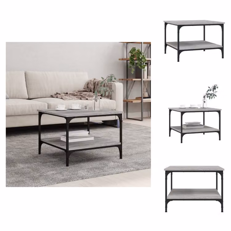 vidaXL Tavolino grigio Sonoma 55x55x40 cm in legno - Tavolini da caffè