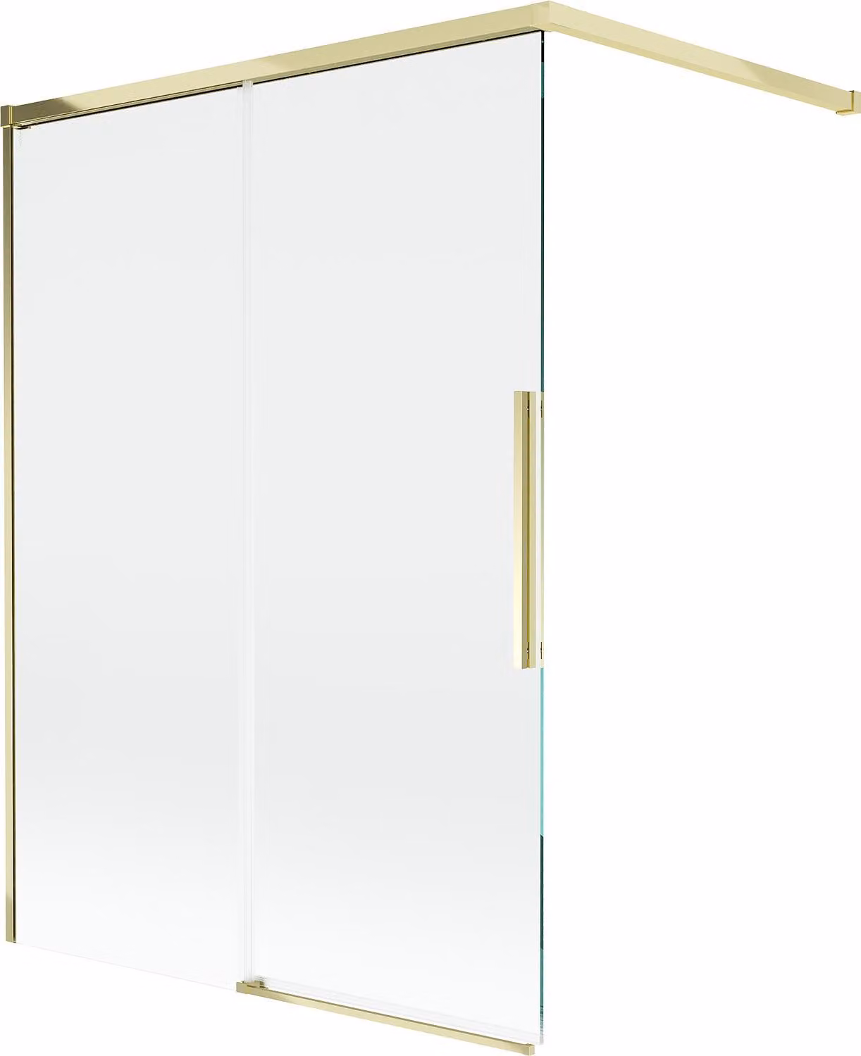 Mexen Rox paratia per vasca da bagno a 2 ante scorrevoli 120 x 150 cm, trasparente, oro - 8C9-120-003-50-00