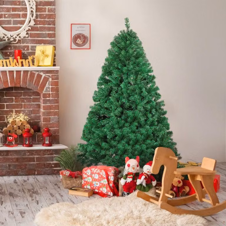 Albero di Natale artificiale Izrielar, altezza 150 cm, con 488 punte in PVC, supporto in metallo e sistema a pieghevole. Albero di Natale verde