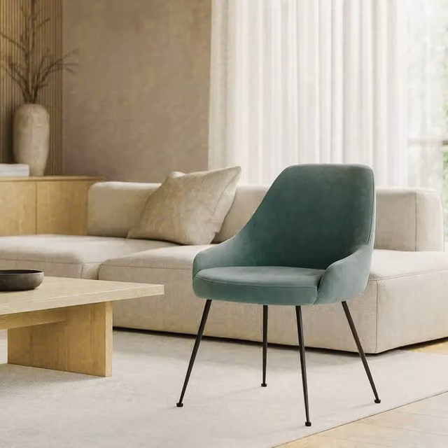 Andromeda, Sedia in microfibra Verde acqua (48.5cm X 49.5cm H. 80cm) | Duzzle