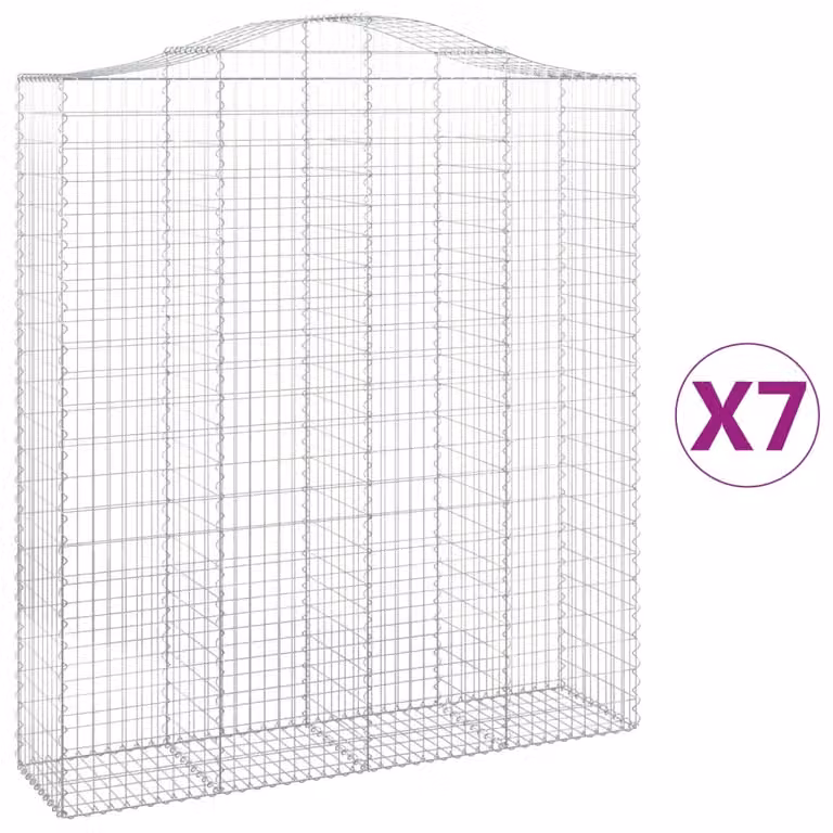 Cesti Gabbioni ad Arco 7 pz 200x50x220/240 cm Ferro Zincato