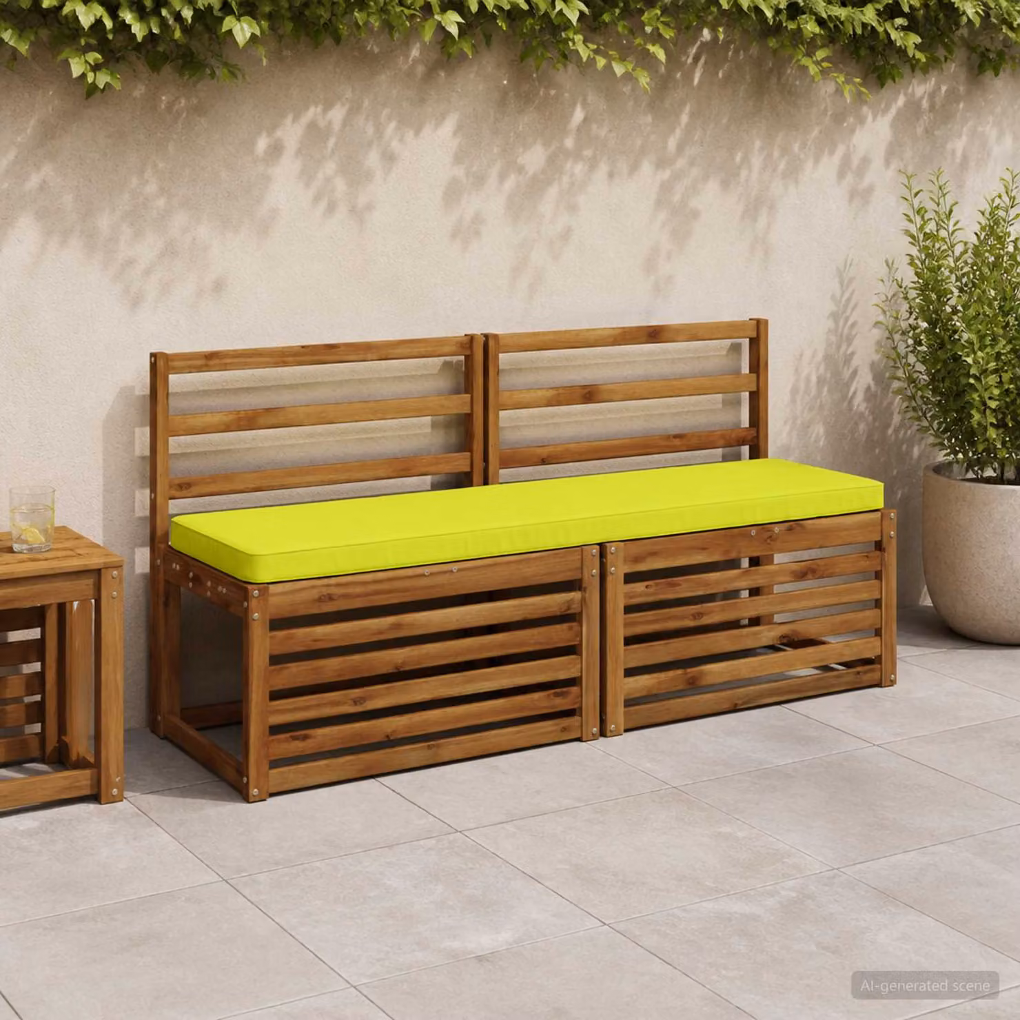 Cuscino per Panchina vidaXL VUGHT in Poliestere, Rivestimento Rimovibile e Lavabile, Colore Verde e Giallo