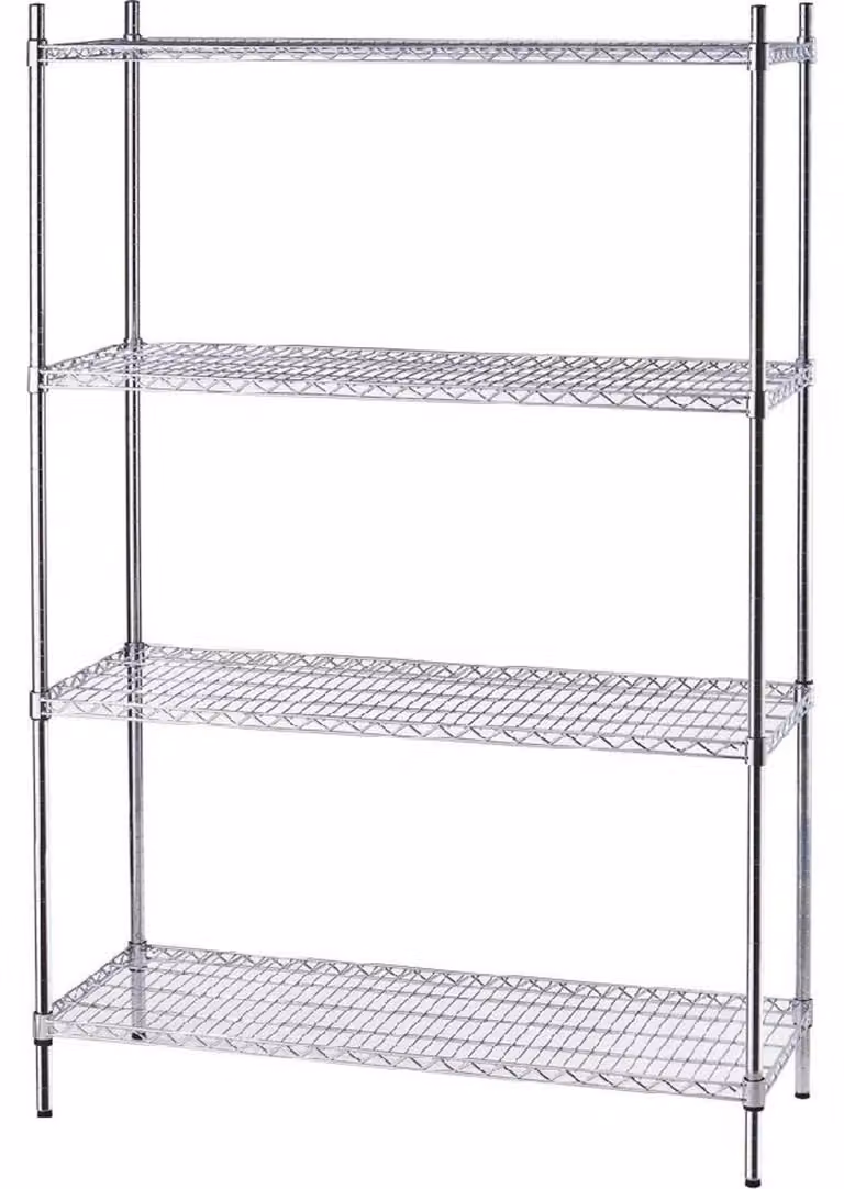 Scaffale da magazzino con ripiani in filo metallico, 1200X450X1800 mm (LxPxA)