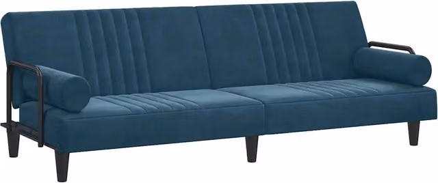 Divano letto | Sof¨¤ letto | Letto singolo con Braccioli Blu in Velluto