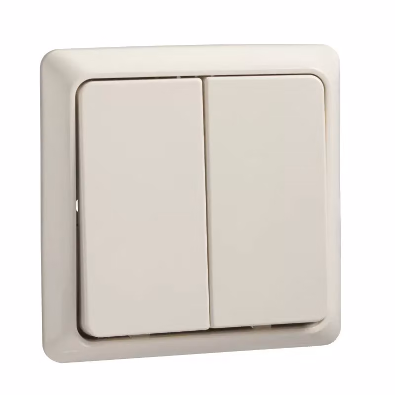 Pulsante doppio pw incorporato 1A/42V - Pulsante 2 contatti (NO) bianco 506190