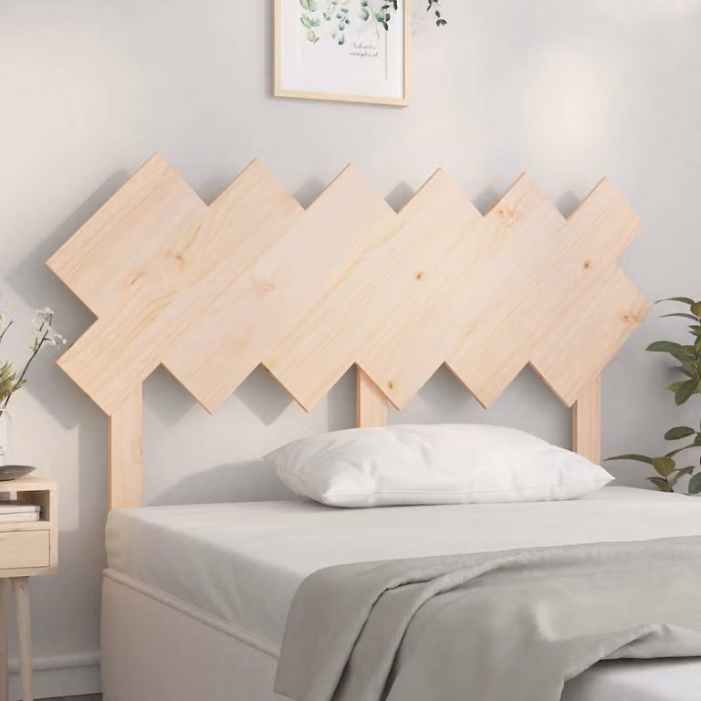 vidaXL Testiera per Letto in Legno Massello di Pino Bianca, Stile Rustico, L 132 x P 3 x H 81 cm