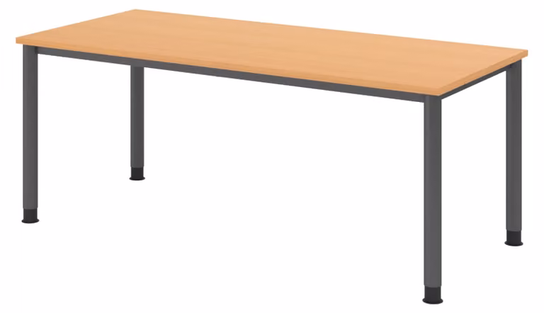 Scrivania bümö Serie H - Finitura: faggio, struttura: grafite, dimensioni: 180 x 80 cm