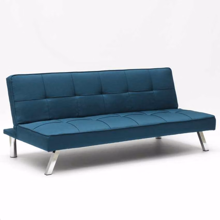 Divano letto di design Gemma, divano moderno a 2 posti con funzione letto - Blu