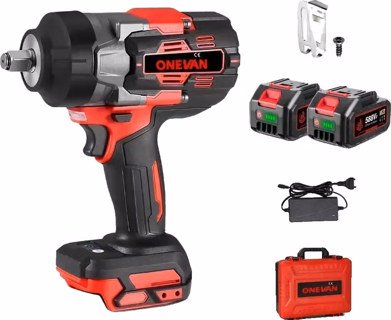 Avvitatore a percussione, coppia massima 2800 Nm, tecnologia motore brushless, set di 2 batterie