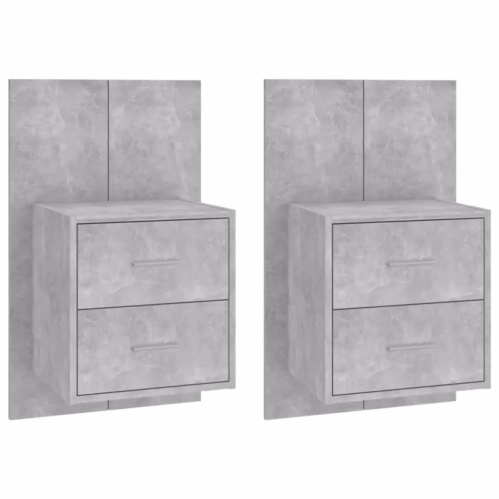 Set di 2 Comodini a Muro Design Mania Grigio Cemento Moderni – 2