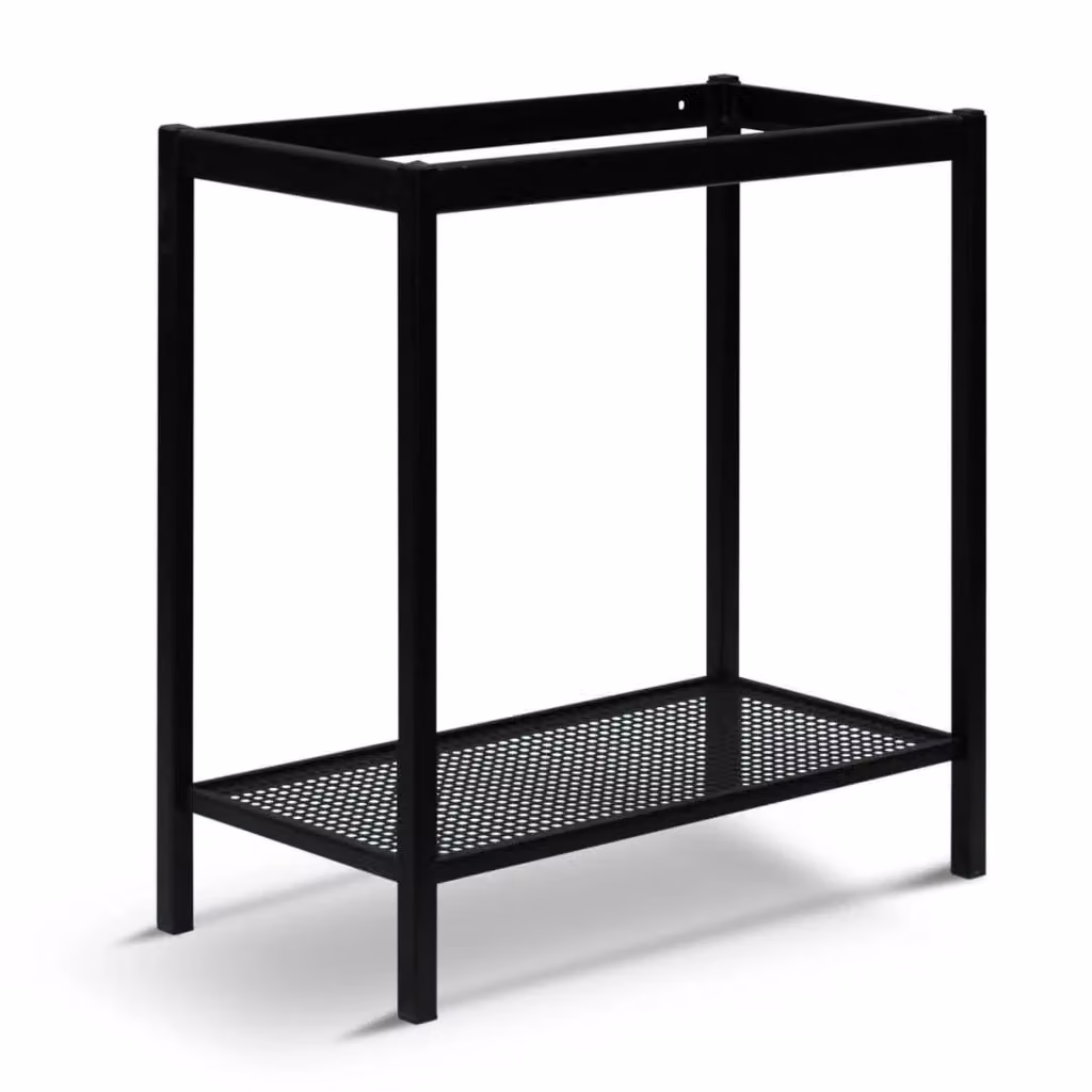 Supporto per lavello da giardino in metallo GIORDANOSHOP Sup.ponimi XL Nero L/P/H: 69,5 x 34,0 x 68,6 cm – 2