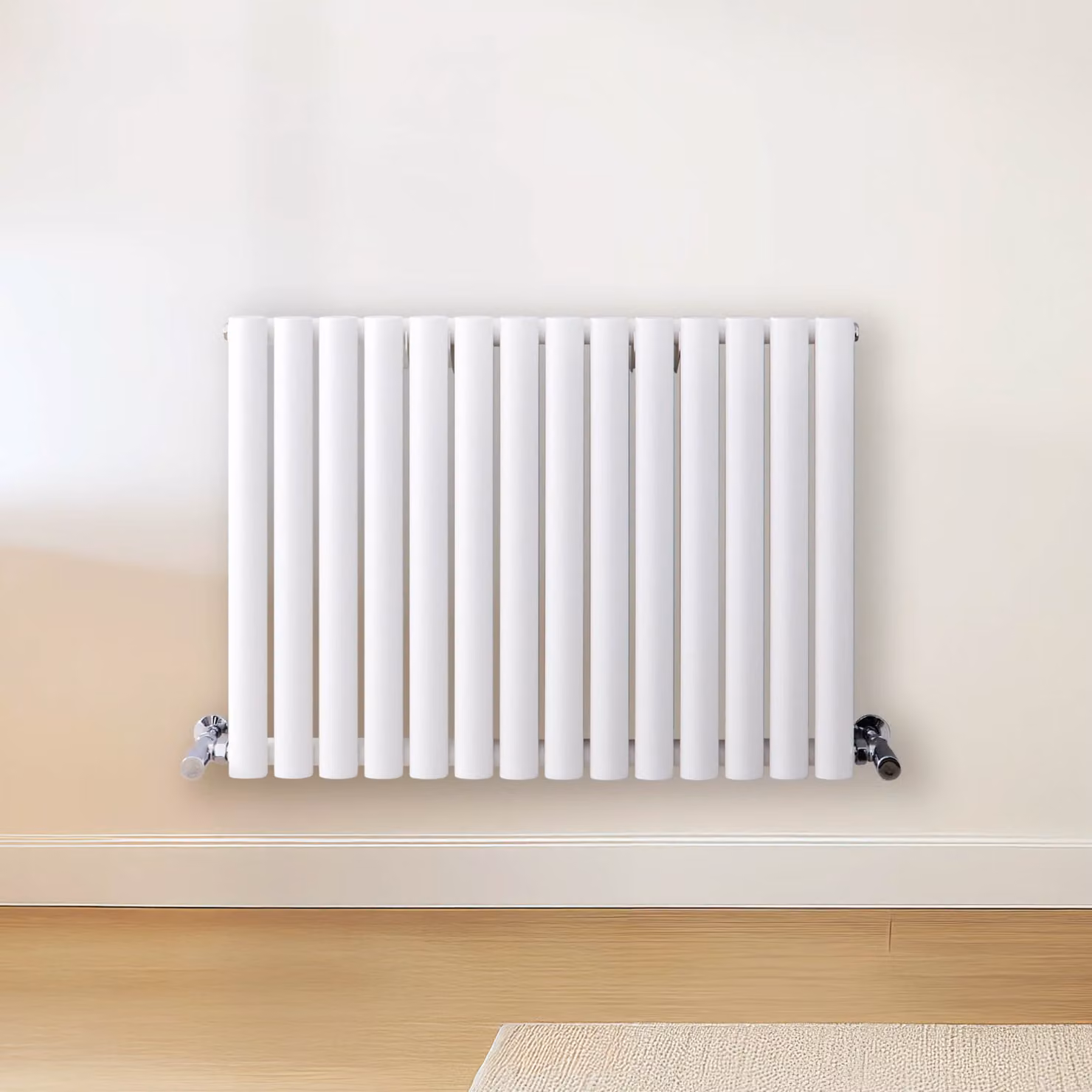 Radiatore Orizzontale Doppio Design Bianco 600x826mm 870W - Alta Resa - Stile Moderno - Revive