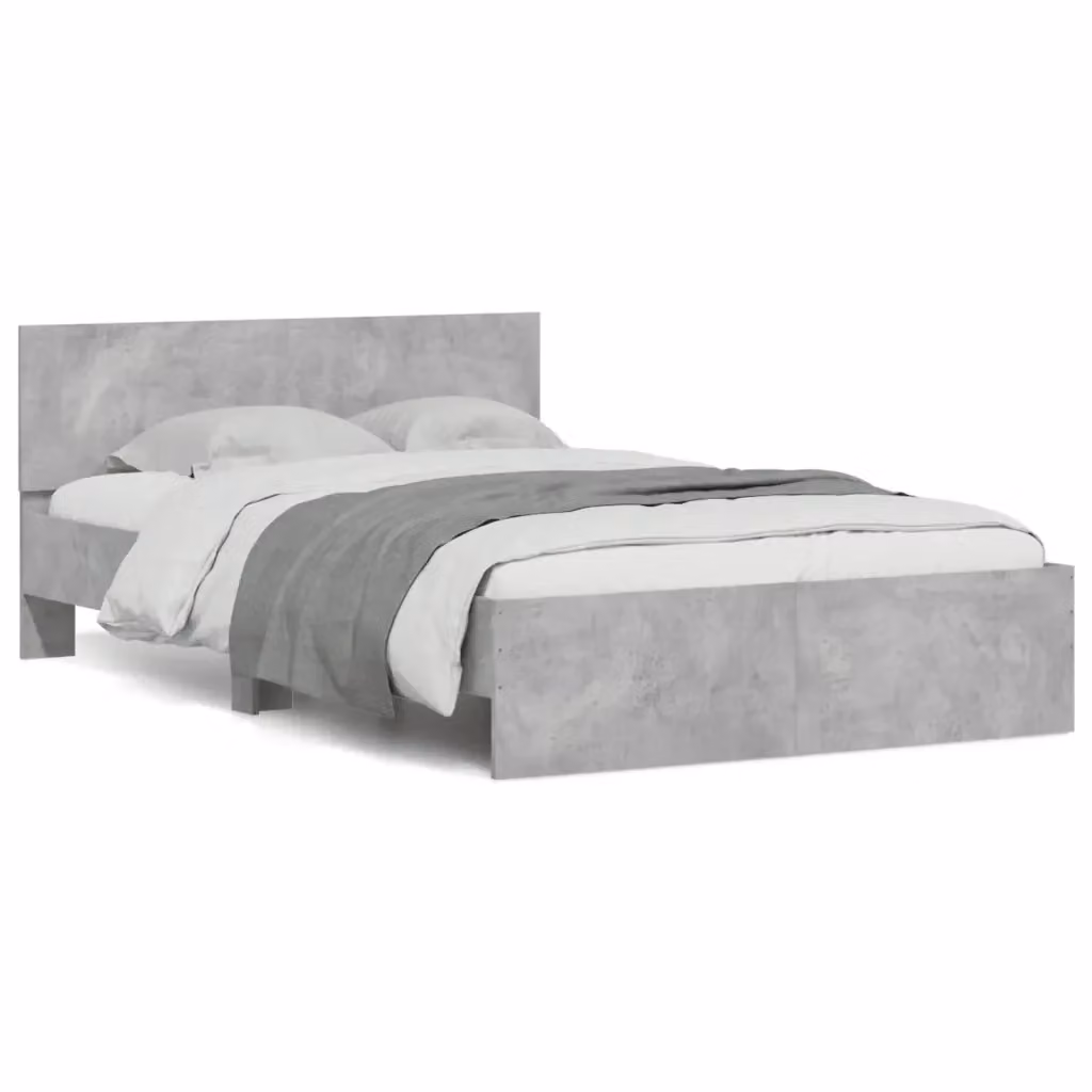 Letto con testiera vidaXL in tessuto grigio, L/P/H: 120 x 200 x 70 cm – 2