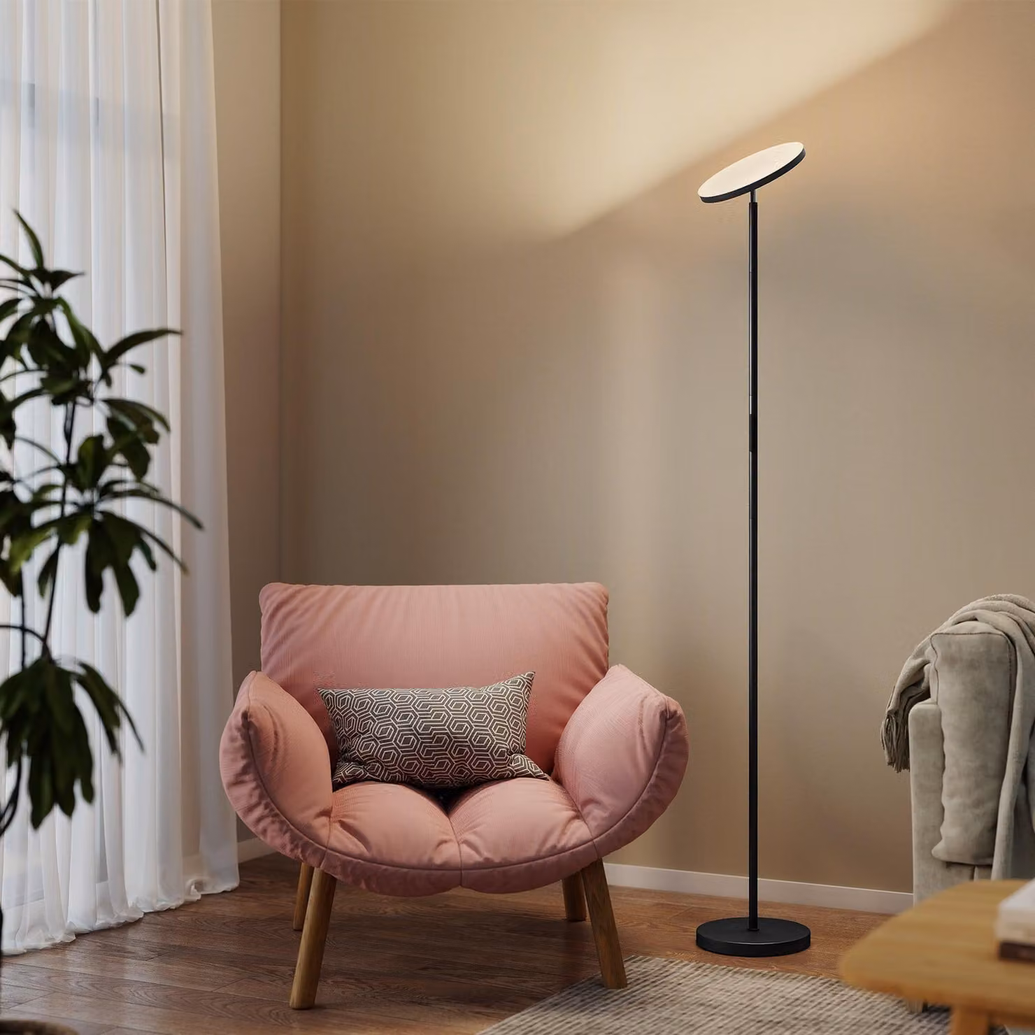 Lampada da terra RGB con telecomando e controllo touch | Colore: Nero | Dimensioni: 25x25x177 cm